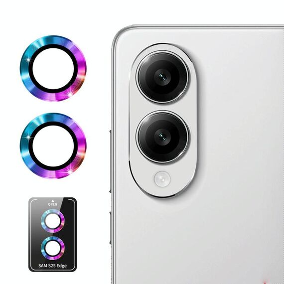 Per Samsung Galaxy S25 Edge ENKAY Hat-Prince 9H Obiettivo della fotocamera posteriore Pellicola in vetro temperato in lega di alluminio (colorato)