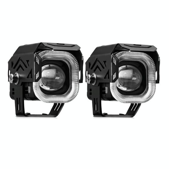 Riflettore multimodale per motociclette e veicoli Angel Eye Aperture LED Spotlight (M13 1 coppia)