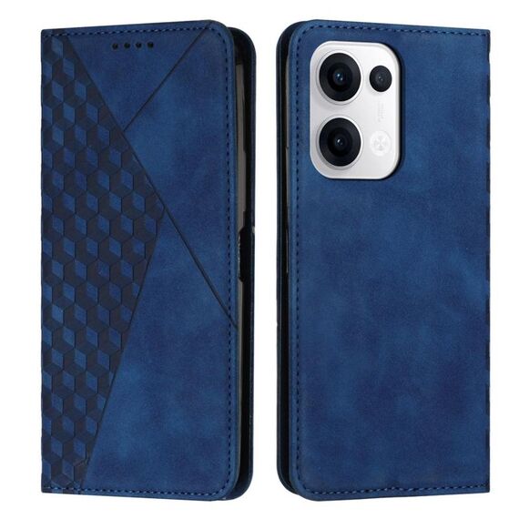 Per OPPO Reno13 5G Global Diamond Splicing Skin Feel Custodia magnetica in pelle per telefono (blu)