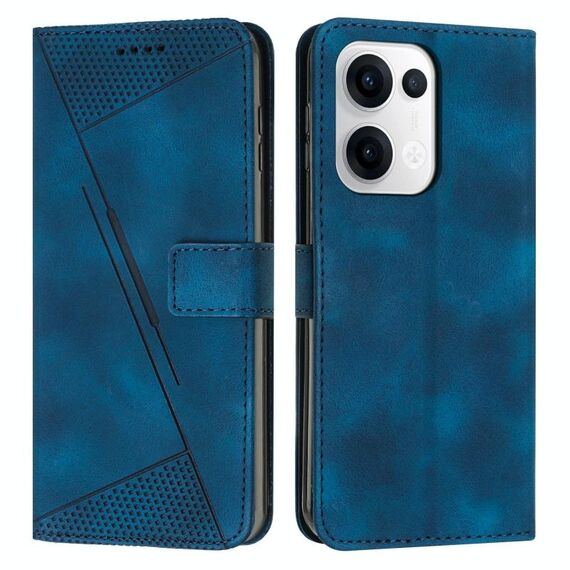Per OPPO Reno13 5G Global Dream Triangle Custodia in pelle con cordino (blu)