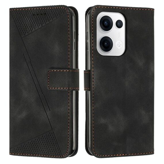 Per OPPO Reno13 5G Global Dream Triangle Custodia in pelle con cordino (nero)