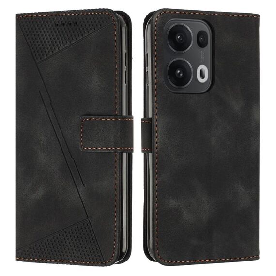 Per OPPO Reno13 Pro Global Dream Triangle Custodia in pelle con cordino (nero)