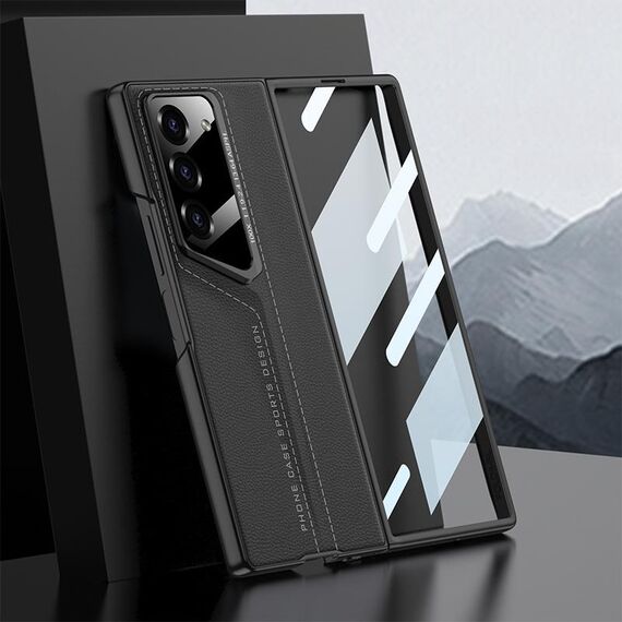 Per Samsung Galaxy Z Fold6 GKK Integrated Blade Custodia per telefono in pelle a copertura totale (nero)