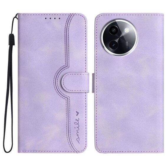 Per vivo Y200i Custodia in pelle con motivo a cuore (viola)