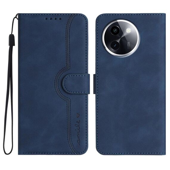 Per vivo Y200i Custodia in pelle con motivo a cuore (blu reale)