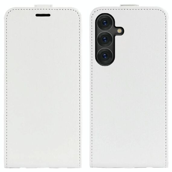 Per Samsung Galaxy S25+ 5G R64 Texture Custodia in pelle con flip verticale (bianco)