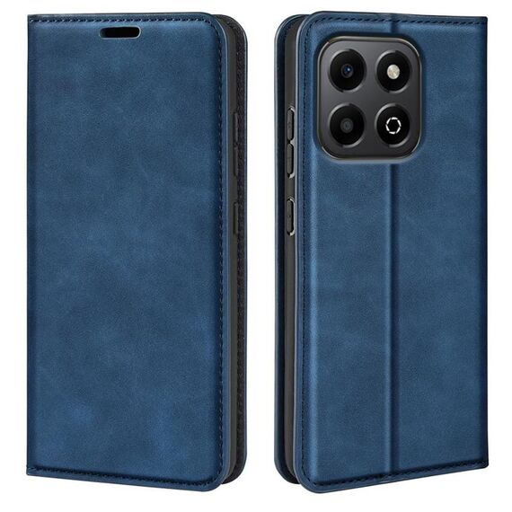 Custodia per telefono in pelle con ventosa magnetica retro-skin per Honor X6b (blu scuro)