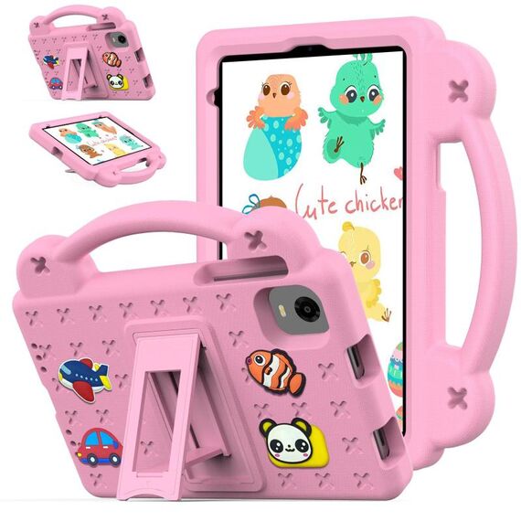 Per Alldocube iPlay 60 Mini Pro Custodia per tablet antiurto in EVA con supporto per bambini (rosa)