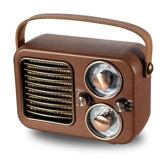 Retro multifunzionale radio altoparlante Bluetooth portatile audio decorazione ornamento (strisce orizzontali)