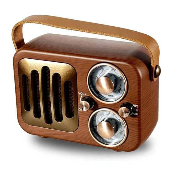 Retro multifunzionale radio altoparlante Bluetooth portatile audio decorazione ornamento (griglia verticale)