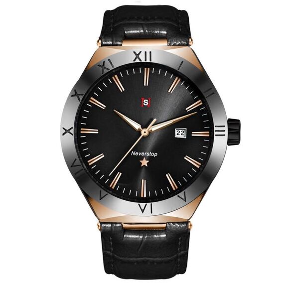 YAZOLE N953 Orologio da uomo semplice da lavoro Orologio da studente con calendario luminoso (oro nero)