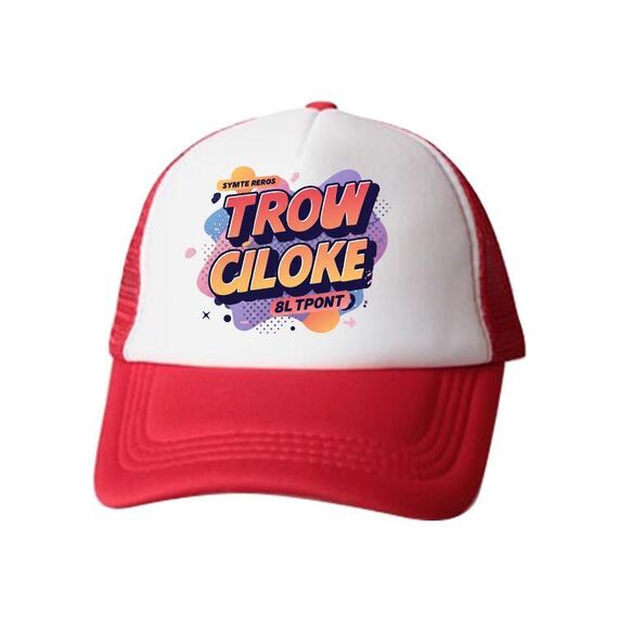 Cappello con visiera in spugna con stampa alfabeto arancione, stampa su richiesta (rosso)
