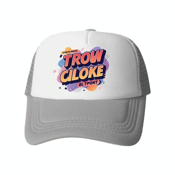 Cappello con visiera in spugna con stampa alfabeto arancione, stampa su richiesta (grigio)