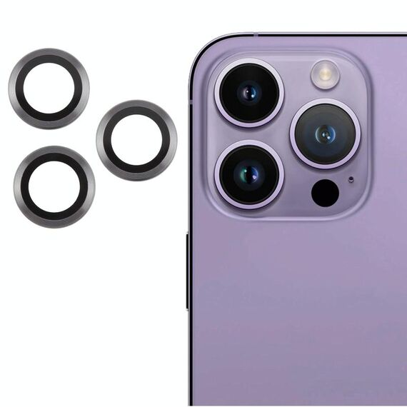 Per iPhone 15 Pro Max / 15 Pro Cover per fotocamera posteriore Pellicola per obiettivo in vetro temperato 9H (titanio)