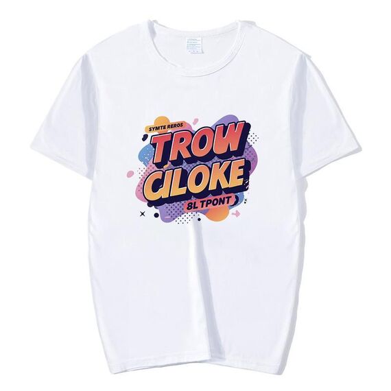T-shirt a maniche corte in modal con scollo rotondo e stampa dell'alfabeto arancione, stampa su richiesta, taglia: XXL (bianco)