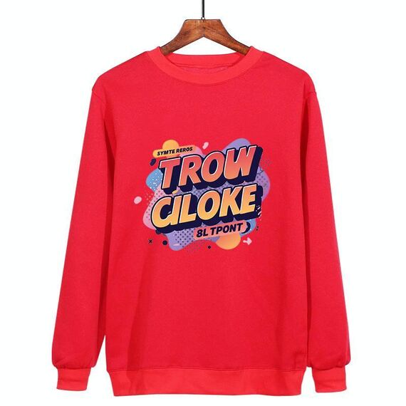 Felpa girocollo casual larga stampata con alfabeto arancione, stampa su richiesta, taglia: XXXL (rosso)