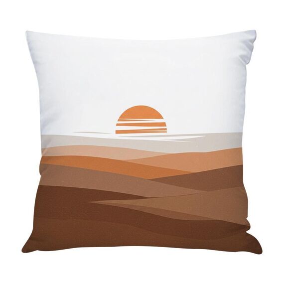 Federa per cuscino da divano stampata tramonto senza stampa centrale su richiesta, dimensioni: 35x35 cm (raso lucido)