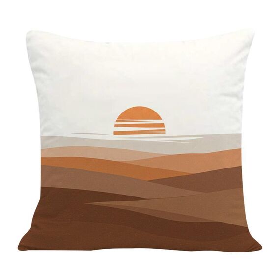 Federa per cuscino da divano stampata tramonto senza stampa centrale su richiesta, dimensioni: 60x60 cm (velluto olandese)