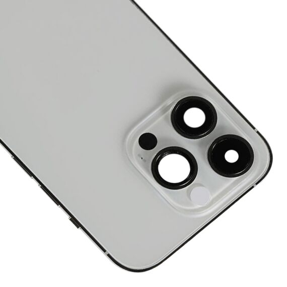 Cover posteriore CE per iPhone 14 Pro con flat power, volume e ricarica argento EDA006931402D