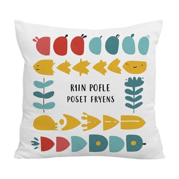 Federa per cuscino per divano stampata con pesce di fiume, senza stampa centrale su richiesta, dimensioni: 35x35 cm (velluto di cristallo)