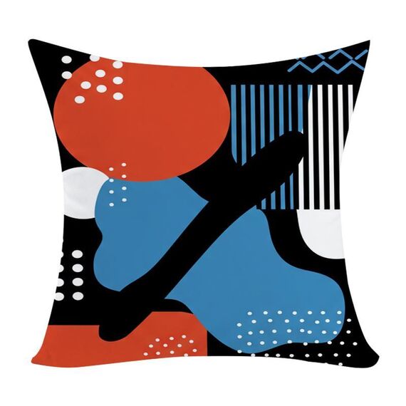 Federa per cuscino per divano stampata con scarabocchio astratto, senza stampa centrale su richiesta, dimensioni: 40x40 cm (velluto color pesca)