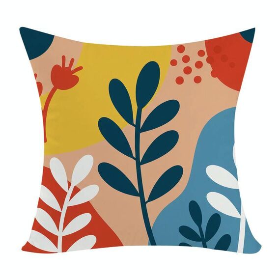 Cuscino per divano stampato con rami colorati con stampa centrale su richiesta, dimensioni: 40x40 cm (elasticità bidirezionale)