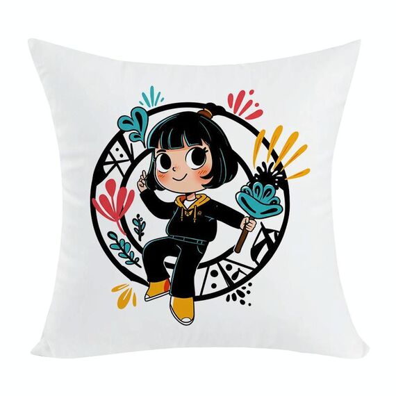 Cuscino per divano stampato con stampa centrale a tua richiesta, dimensioni: 50x50 cm (peluche corto)