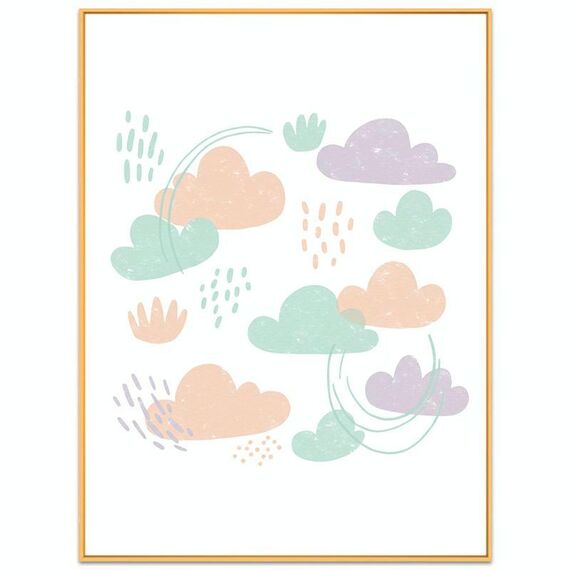 Dipinto decorativo Nuvole con cornice in lega di alluminio Stampa su richiesta, dimensioni: 15x20 cm