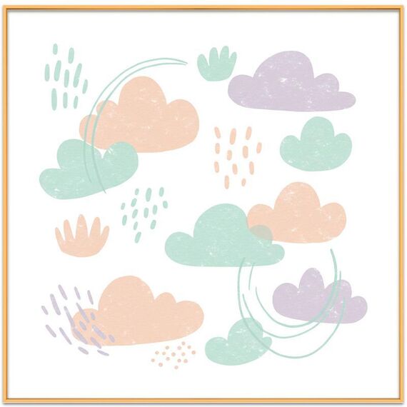 Dipinto decorativo Nuvole con cornice in lega di alluminio Stampa su richiesta, dimensioni: 40x40 cm