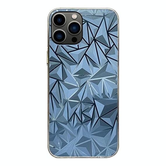 Per iPhone 13 Pro Max Adesivo Trasparente Colorato Pellicola Posteriore per Telefono con Pellicola Laterale (Rombo)