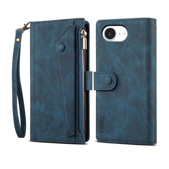 Per iPhone 16e ESEBLE Retro Frosted RFID Flip Custodia in pelle per telefono (verde scuro)