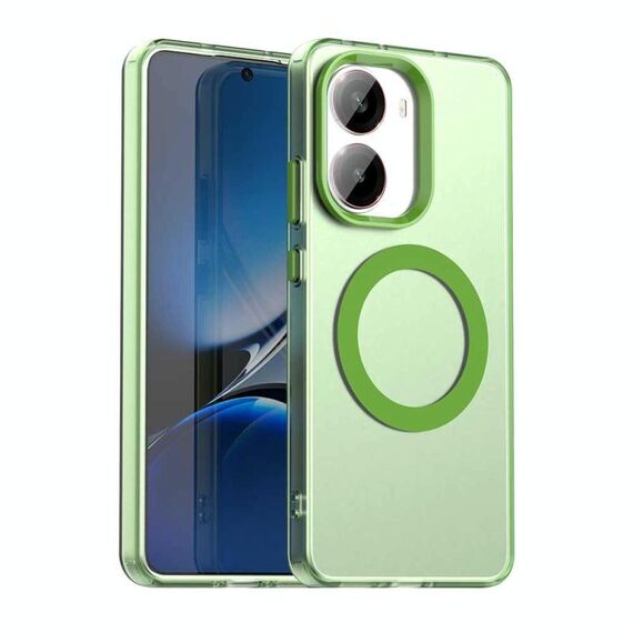 Per Xiaomi Poco X7 Pro Candy Magsafe PC Hybrid TPU Custodia per telefono (verde)