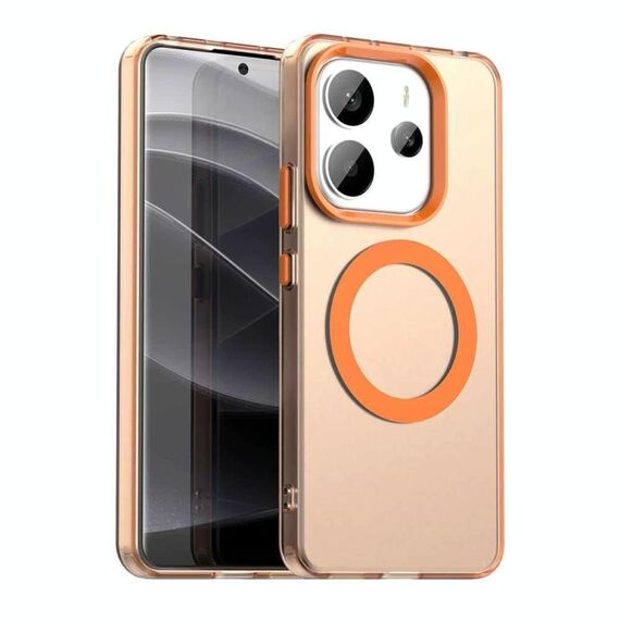 Per Redmi Note 14 4G 163,25 mm Candy Magsafe PC Hybrid TPU Custodia per telefono (arancione)