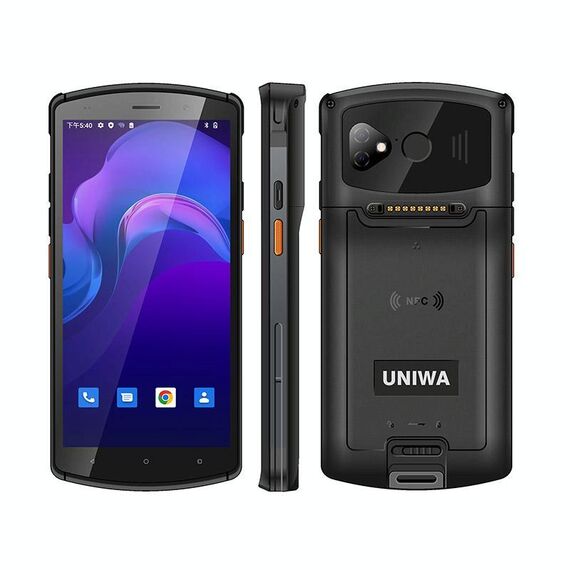 UNIWA V7S PDA Barcode Scanner Telefono Robusto, 4 GB + 64 GB, 5,7 pollici Android 12 Mediatek MT6762 Octa Core, NFC, Rete: 4G, Spina: Spina AU (Nero)