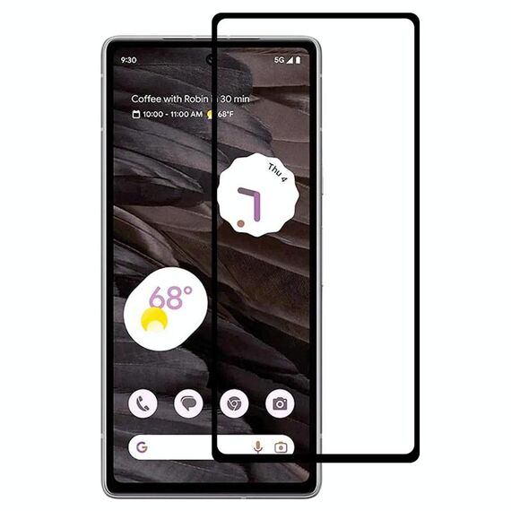 Per Google Pixel 7a Pellicola in vetro temperato a schermo intero in alluminio ad alta stampa serigrafica