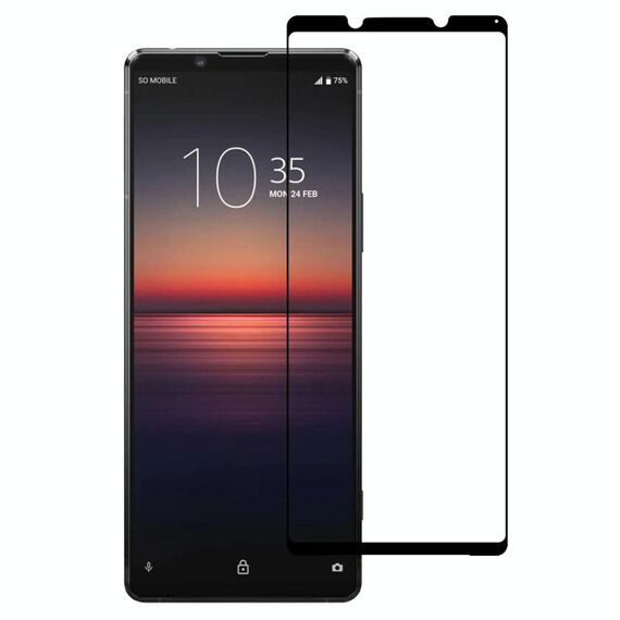 Per Sony Xperia 1 II Pellicola in vetro temperato per schermo intero in alluminio con stampa serigrafica