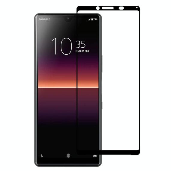 Per Sony Xperia 10 II Pellicola in vetro temperato a schermo intero in alluminio con stampa serigrafica