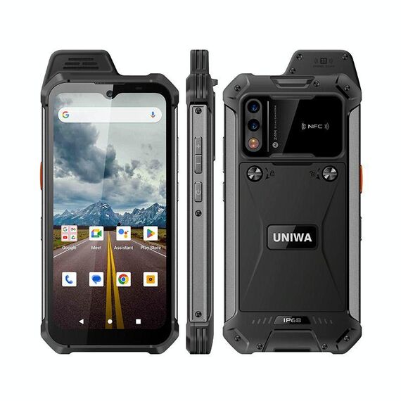 UNIWA W999 Telefono robusto, 8 GB + 128 GB, 6,3 pollici Android 13 Mediatek MT6789 Helio G99 Octa Core, NFC, Rete: 4G, Spina: spina UK (nero)