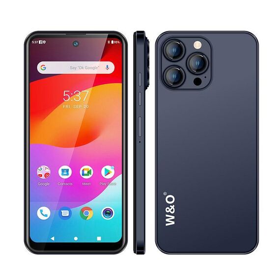 W&O X200 Pro, 4 GB + 128 GB, 6,8 pollici Android 10 Mediatek MT6765 Helio P35 Octa Core, Rete: 4G, Spina: spina UK (blu)