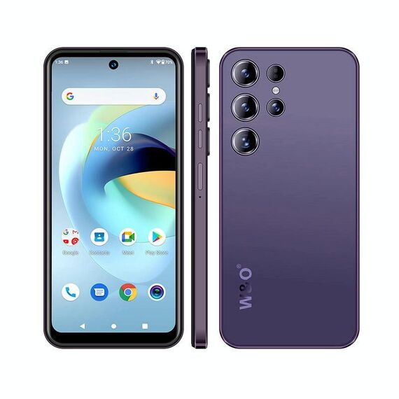 W&O X500 Pro, 4 GB + 128 GB, 6,8 pollici Android 10 Mediatek MT6765 Helio P35 Octa Core, Rete: 4G, Spina: Spina UE (viola)