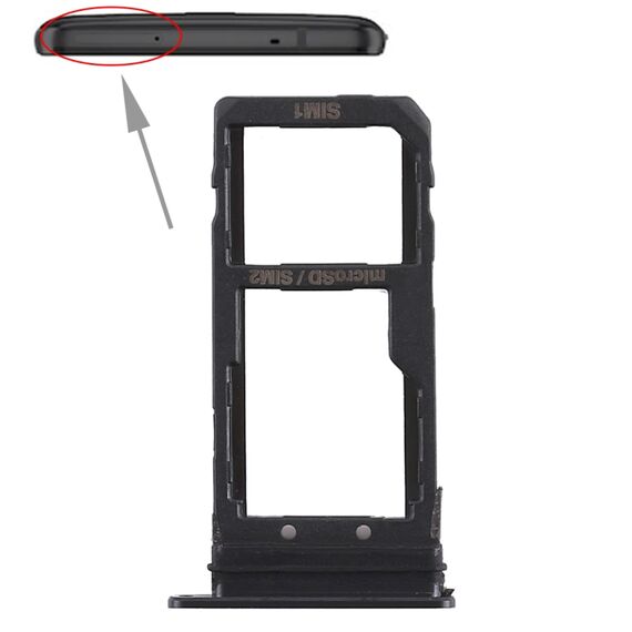 Vassoio scheda SIM + vassoio scheda SIM / vassoio scheda micro SD per HTC U11 + (nero) SP9844B