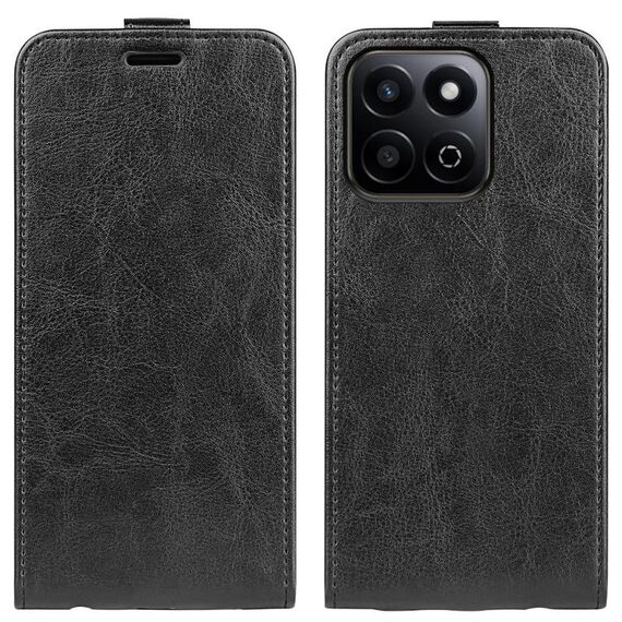 Custodia per telefono in pelle con flip verticale singolo per Honor 200 Smart R64 (nero)