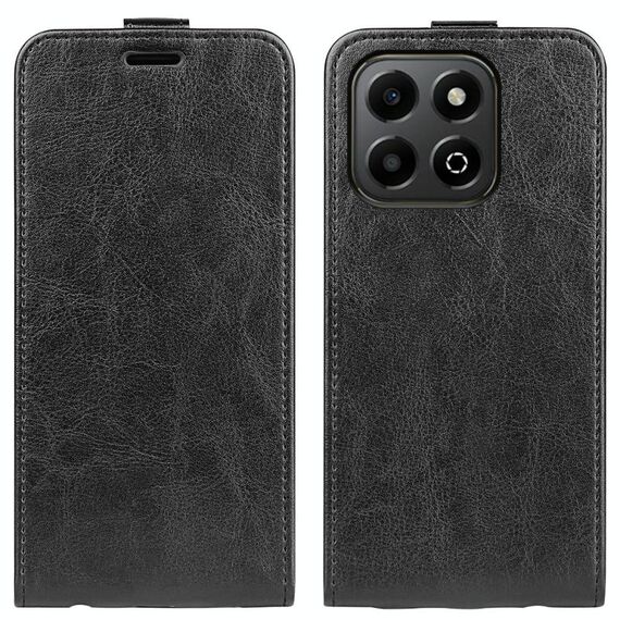 Custodia per telefono in pelle con flip verticale singolo Texture For Honor X6b R64 (nero)