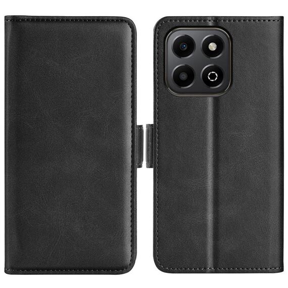 Per Honor X6b Custodia per telefono in pelle con fibbia magnetica orizzontale a doppio lato (nero)