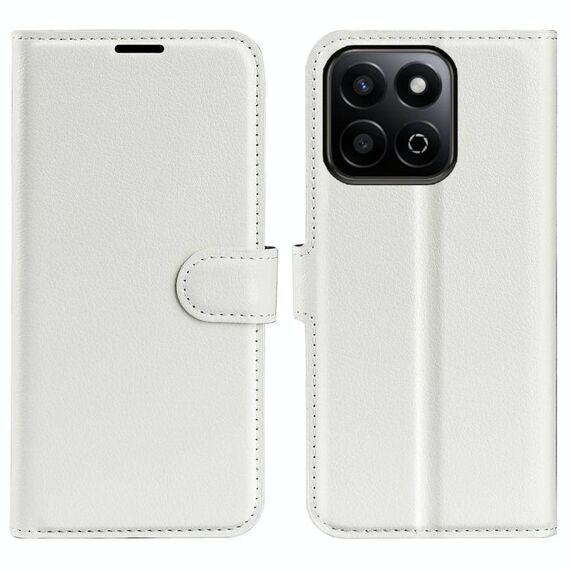 Custodia per telefono in pelle con supporto orizzontale a flip Smart Litchi Texture For Honor 200 (bianco)