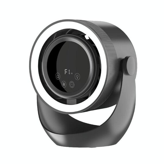 F158 Mini ventilatore da tavolo multi-velocità con telecomando temporizzato e ventilatore illuminato, stile: grigio plug-in