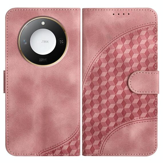 Per Honor X60 / X9c Custodia in pelle per telefono con testa di elefante in rilievo con cordino (rosa)