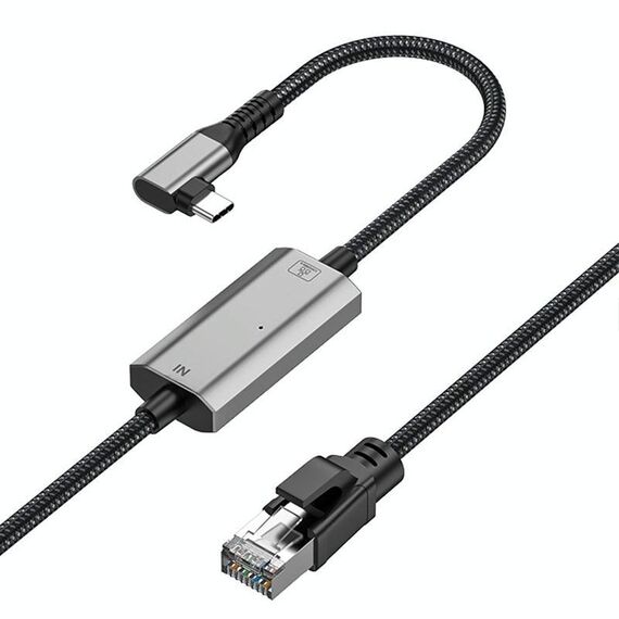 Cavo Ethernet per scheda di rete ad alta velocità RJ45 a USB-C / Type-C con curvatura laterale da 2 m