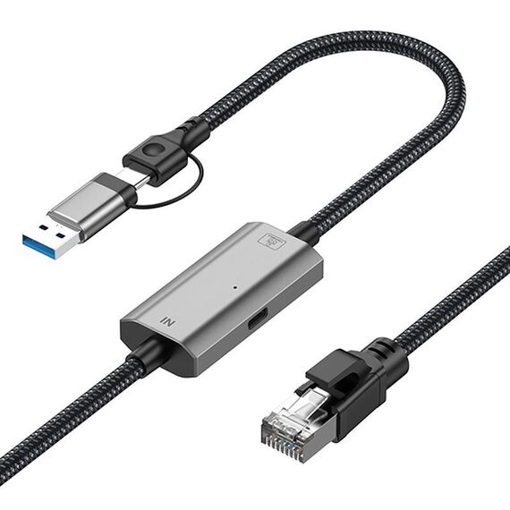 Cavo Ethernet RJ45 da 2 m a tipo C/USB 2 in 1 ad alta velocità per scheda di rete