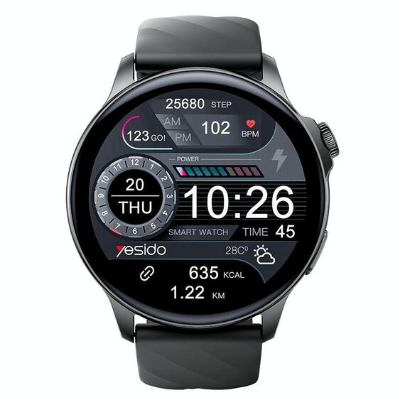 Orologio intelligente BT impermeabile Yesido IO29, schermo da 1,39 pollici, supporto chiamata BT / frequenza cardiaca (nero)